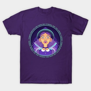 Witch, lit from potion below - 3 T-Shirt